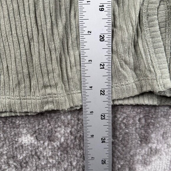Wilfred Free Top 2XS Womens Sage Green Ribbed Long Sleeve Button Up V Neck XXS - Picture 5 of 8
